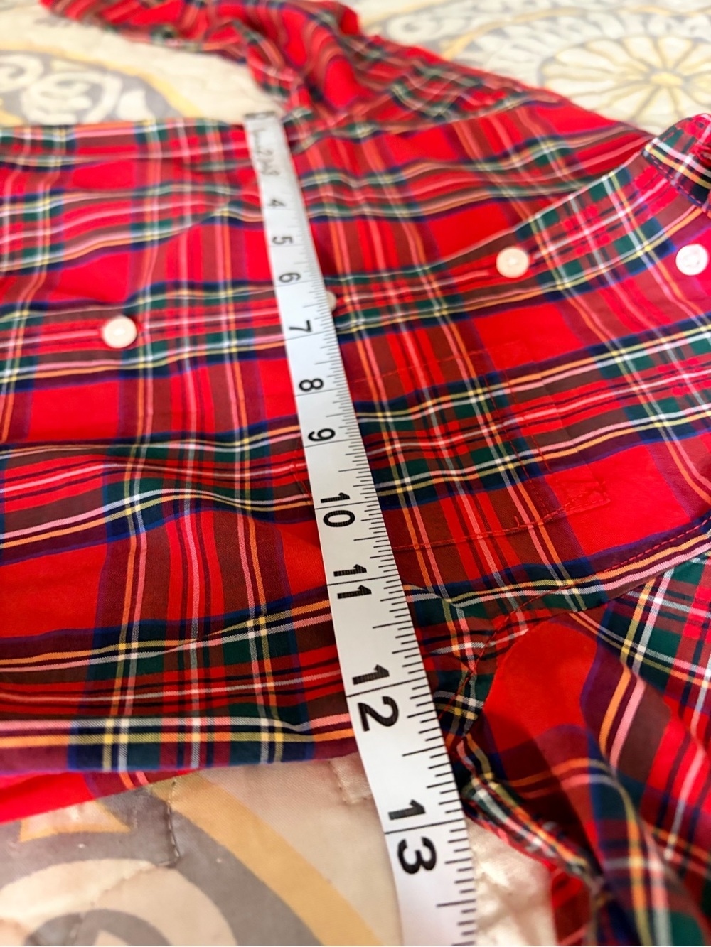 Janie and Jack Boys Red Plaid Poplin Long Sleeve Button Down Shirt, Size 4 - Picture 8 of 10